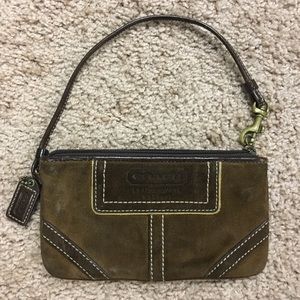 Brown Leather Coach Wristlet